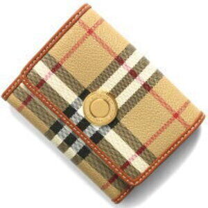 Burberry Lancaster Tri fold Wallet Check Beige